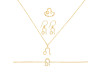 Leo Zodiac Plain Silver Jewelry Set PS-RDR-3093/RDE-1501/RDB-186/RDC-24.