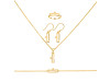  Libra Zodiac Plain Silver Jewelry Set PS-RDR-3095/RDE-1503/RDB-188/RDC-26.