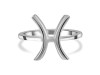 Pisces Zodiac Plain Silver Jewelry Set PS-RDR-3089/RDE-1495/RDB-181/RDC-19.