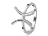Pisces Zodiac Plain Silver Jewelry Set PS-RDR-3089/RDE-1495/RDB-181/RDC-19.