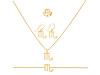 Scorpio Zodiac Plain Silver Jewelry Set PS-RDR-3096/RDE-1504/RDB-189/RDC-27.