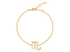 Scorpio Zodiac Plain Silver Jewelry Set PS-RDR-3096/RDE-1504/RDB-189/RDC-27.
