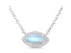 Moonstone & White Topaz Necklace With Adjustable Slider Lock RBM-RN-61.