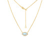 Moonstone & White Topaz Necklace With Adjustable Slider Lock RBM-RN-61.