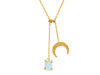 Moonstone Raw Crystal & White Topaz Necklace RBM-RN-71.