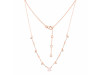 Rose Quartz  Raw Crystal & White Topaz Necklace RSQ-RDN-385.