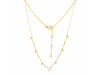 Rose Quartz  Raw Crystal & White Topaz Necklace RSQ-RDN-385.