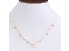 Rose Quartz  Raw Crystal & White Topaz Necklace RSQ-RDN-385.