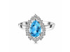 Swiss Blue Topaz & White Topaz Ring SBTZ-RDR-2770.