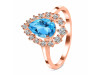 Swiss Blue Topaz & White Topaz Ring SBTZ-RDR-2770.
