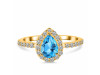 Swiss Blue Topaz & White Topaz Ring SBTZ-RDR-3161.