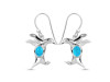 Turquoise & White Topaz Penguin Earring TRQ-RUE-40.