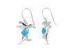 Turquoise & White Topaz Penguin Earring TRQ-RUE-40.