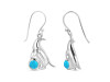 Turquoise & White Topaz Penguin Earring TRQ-RUE-44.