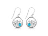 Turquoise & White Topaz Fish Earring TRQ-RUE-62.