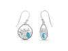Turquoise & White Topaz Fish Earring TRQ-RUE-62.