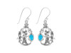 Turquoise & White Topaz Mermaid & Turtle Earring TRQ-RUE-67.
