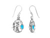 Turquoise & White Topaz Mermaid & Turtle Earring TRQ-RUE-67.