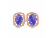 Tanzanite Raw Crystal & White Topaz Stud Earring TZN-RDE-1255.