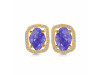 Tanzanite Raw Crystal & White Topaz Stud Earring TZN-RDE-1255.