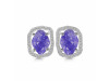 Tanzanite Raw Crystal & White Topaz Stud Earring TZN-RDE-1255.