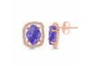 Tanzanite Raw Crystal & White Topaz Stud Earring TZN-RDE-1255.