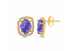 Tanzanite Raw Crystal & White Topaz Stud Earring TZN-RDE-1255.