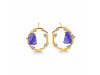 Tanzanite Raw Crystal & White Topaz Stud Earring TZN-RDE-1461.
