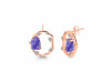 Tanzanite Raw Crystal & White Topaz Stud Earring TZN-RDE-1461.