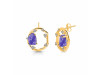 Tanzanite Raw Crystal & White Topaz Stud Earring TZN-RDE-1461.