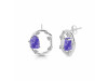 Tanzanite Raw Crystal & White Topaz Stud Earring TZN-RDE-1461.