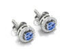 Tanzanite & White Topaz Stud Earring TZN-RDE-984.