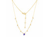 Tanzanite  Raw Crystal & White Topaz Necklace TZN-RDN-385.