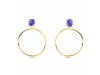 Tanzanite  Raw Crystal & White Topaz Earring TZN-RE-59.