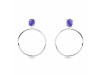 Tanzanite  Raw Crystal & White Topaz Earring TZN-RE-59.