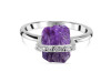 Amethyst Raw Crystal & White Topaz Ring AMT-RR-381.
