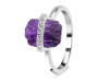 Amethyst Raw Crystal & White Topaz Ring AMT-RR-381.