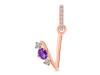 Amethyst & White Topaz Alphabet V Pendant AMT-RDA-100.