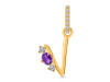 Amethyst & White Topaz Alphabet V Pendant AMT-RDA-100.