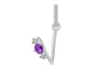 Amethyst & White Topaz Alphabet V Pendant AMT-RDA-100.
