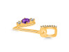 Amethyst & White Topaz Alphabet V Pendant AMT-RDA-100.