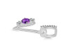 Amethyst & White Topaz Alphabet V Pendant AMT-RDA-100.