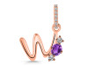 Amethyst & White Topaz Alphabet W Pendant AMT-RDA-101.