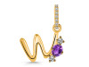 Amethyst & White Topaz Alphabet W Pendant AMT-RDA-101.