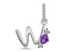 Amethyst & White Topaz Alphabet W Pendant AMT-RDA-101.