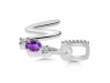 Amethyst & White Topaz Alphabet W Pendant AMT-RDA-101.
