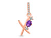 Amethyst & White Topaz Alphabet X Pendant AMT-RDA-102.