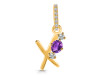 Amethyst & White Topaz Alphabet X Pendant AMT-RDA-102.