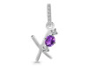 Amethyst & White Topaz Alphabet X Pendant AMT-RDA-102.