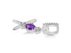 Amethyst & White Topaz Alphabet X Pendant AMT-RDA-102.